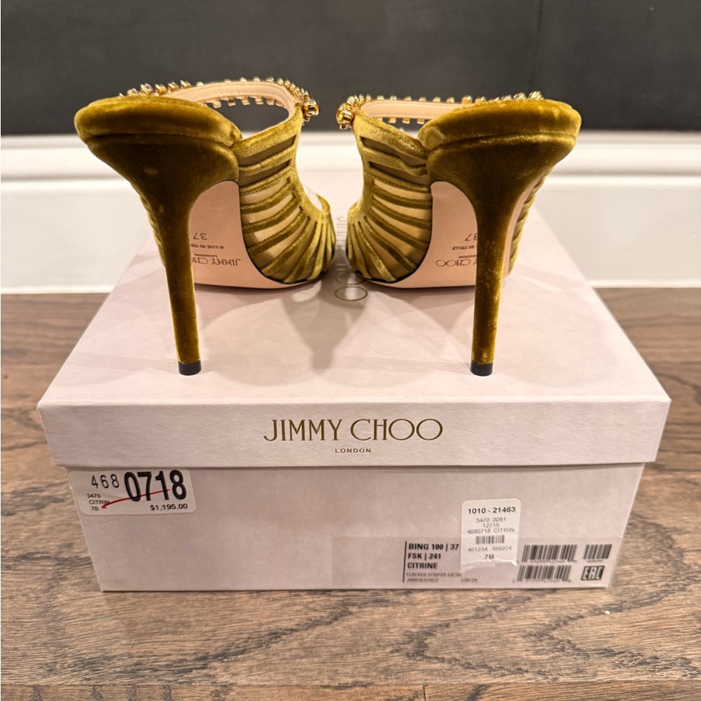 🚫SOLD🚫 Jimmy Choo Bing Crystal Embellished Pointed Toe Mule Pump - EUR 37 - Picture 12 of 12